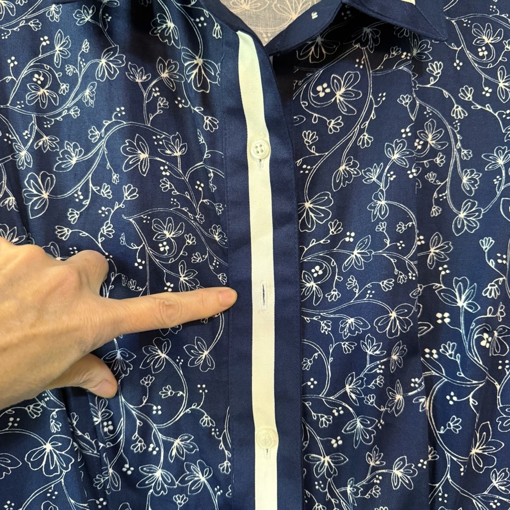 Maison Jules Sleevless Button Down Collared Flora… - image 6